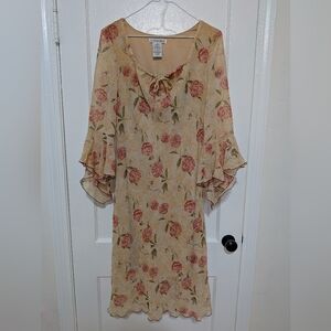 Ruffled 90's Midi Dress, Size 11